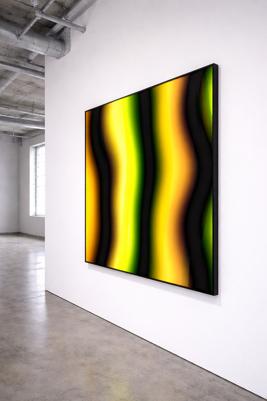 Tableau WAV en situation — pièce audio-réactive LED, Jordan Olivier Quiqueret, Ronde